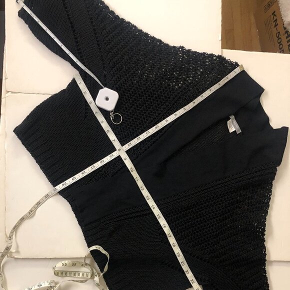 Crea Concept Black Macrame Crochet Knit Cardigan Sz 42 EU‎ - Picture 10 of 14